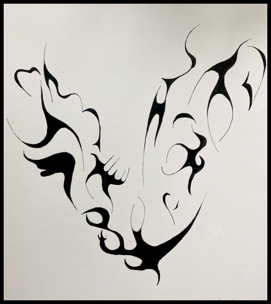 Saying-Less India-Ink 14inx11in